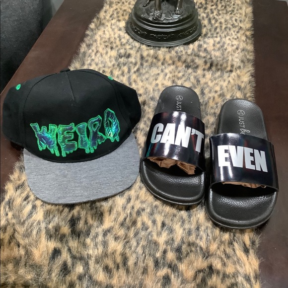 CANT EVEN SLIDES AND WEIRD SNAP BACK CAP - Picture 10 of 10